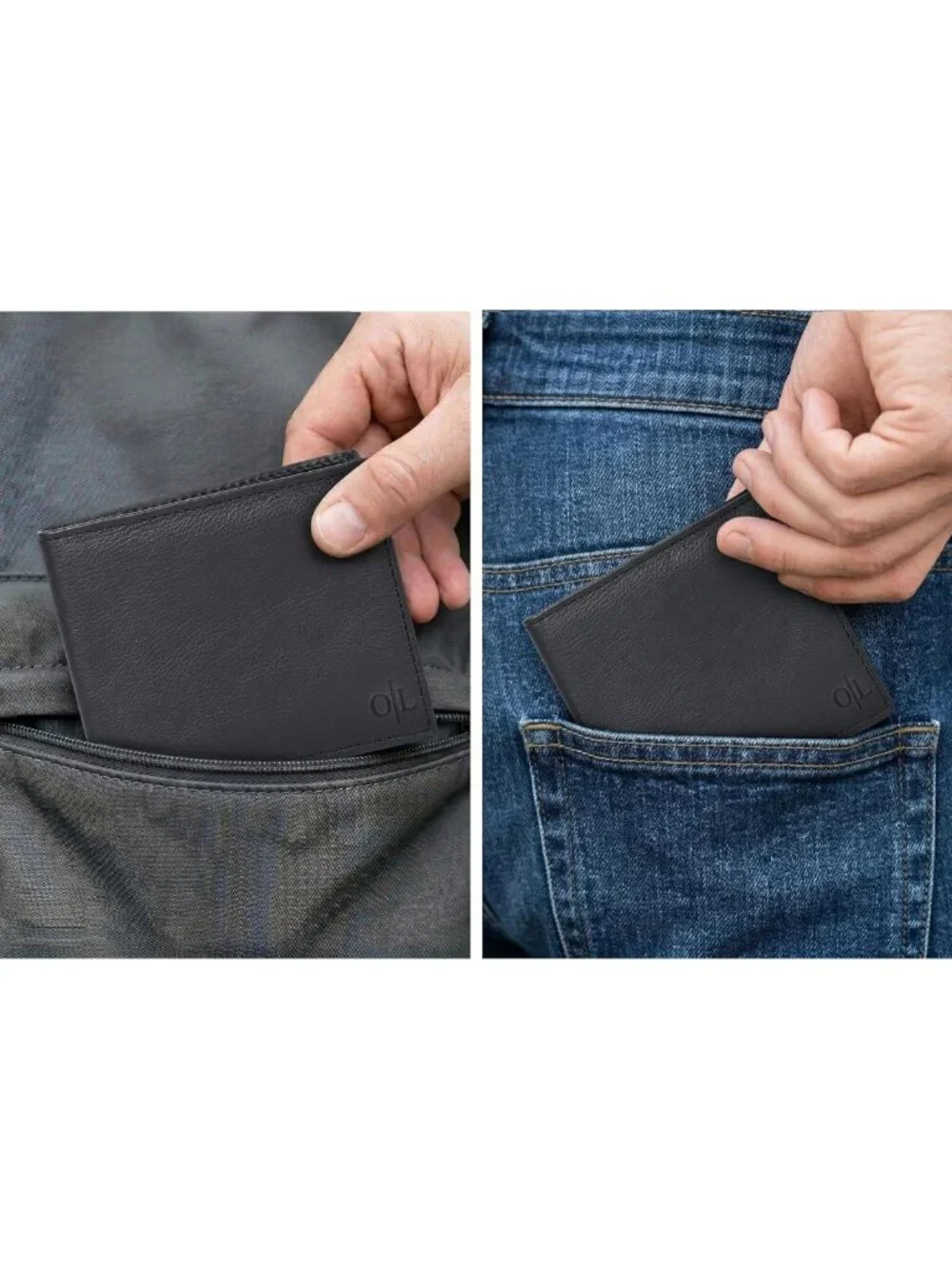 Slim RFID Bifold Leather Wallet for Men - Compact Genuine Cowhide Gift Idea